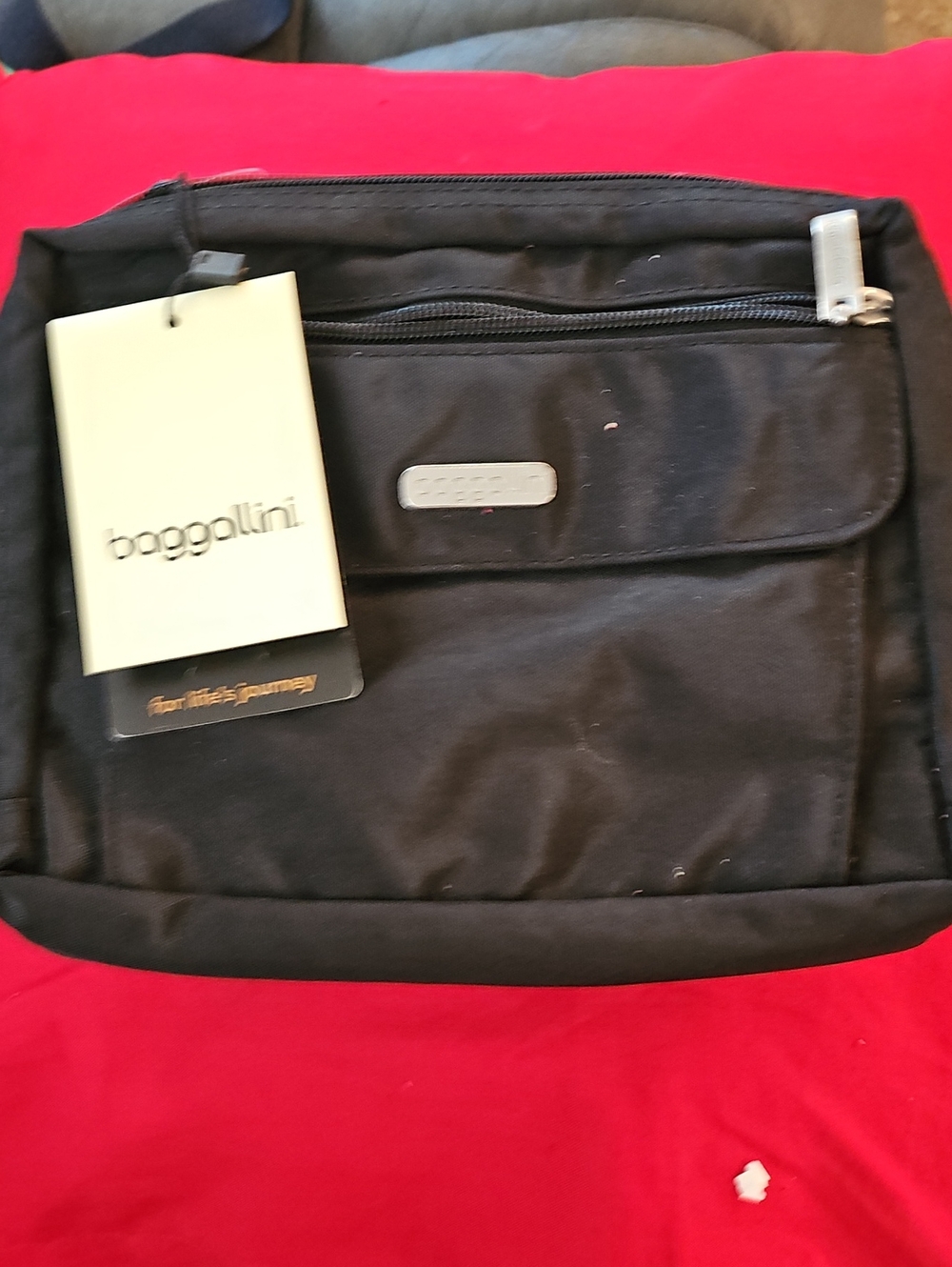 Baggallini Black Nylon Messenger Crossbody Bag